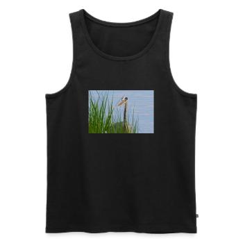 Heron - Men's Premium Organic Tank Top - black - Front - Michal (187cm)