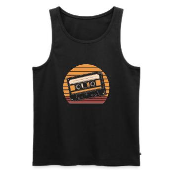 VINTAGE-KASSETTE. RETRO T-SHIRTS - Männer Premium Bio Tank Top - Schwarz - Vorne - Michal (187cm)