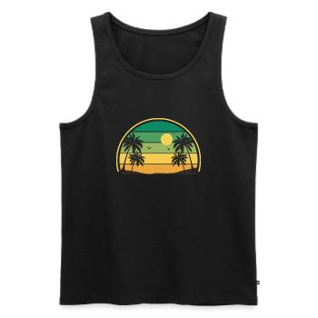Retro Sommer Sonnenuntergang - Männer Premium Bio Tank Top - Schwarz - Vorne - AI Model Male 178 light (178cm)