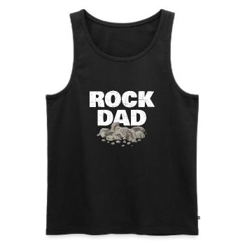 Rock Dad - Geode Hunter Geology - Men's Premium Organic Tank Top - black - Front - AI Model Male 178 light (178cm)