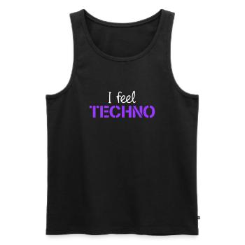 I Feel Techno I Feel Music Love Saying Party - Men's Premium Organic Tank Top - black - Front - AI Model Male 178 light (178cm)