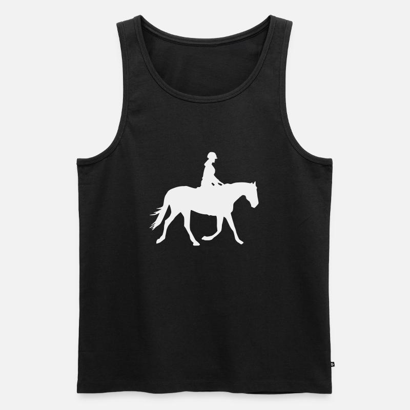 Cavalier Cheval - Débardeur bio Premium Homme - noir
