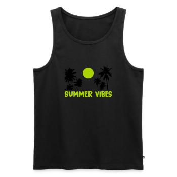 Summer Vibes - Men's Premium Organic Tank Top - black - Front - AI Model Male 178 light (178cm)