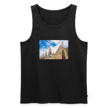Feskekörka fishmarket Gothenburg City (Göteborg) - Men's Premium Organic Tank Top - black - Front - AI Model Male 178 light (178cm)