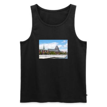 Aarhus Custom House (Toldboden) Aarhus City - Men's Premium Organic Tank Top - black - Front - AI Model Male 178 light (178cm)