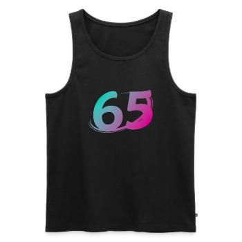 Numéro 65 multicolore - Débardeur bio Premium Homme - noir - Devant - Michal (187cm)
