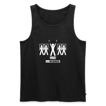 Free from influencer - Men's Premium Organic Tank Top - black - Front - AI Model Male 178 light (178cm)