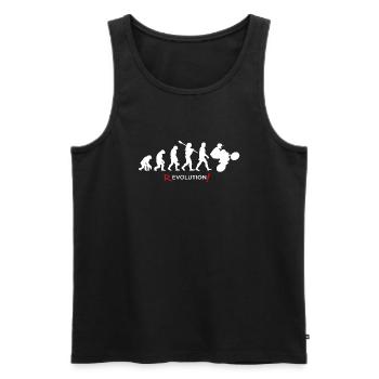 Revolution - Evolution Man Fun Twist 10 - Men's Premium Organic Tank Top - black - Front - AI Model Male 178 light (178cm)