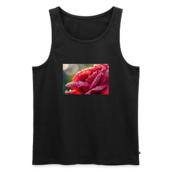 Regentropfen Rose - Männer Premium Bio Tank Top - Schwarz - Vorne - Michal (187cm)