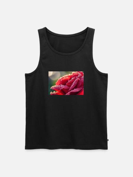 Regentropfen Rose - Männer Premium Bio Tank Top - Schwarz