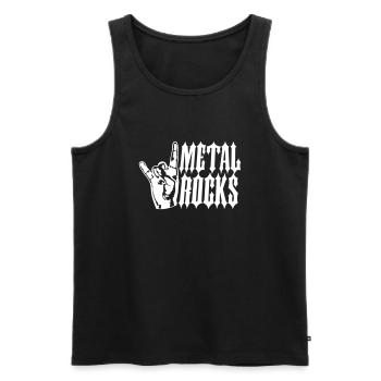 Heavy Metal Rocks Hard Rock Musique Texte Disant Logo - Débardeur bio Premium Homme - noir - Devant - Michal (187cm)