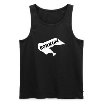borkum insel - Männer Premium Bio Tank Top - Schwarz - Vorne - AI Model Male 178 light (178cm)