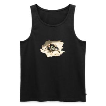 phidippus otiosus jumping spider, spring spinne - Men's Premium Organic Tank Top - black - Front - AI Model Male 178 light (178cm)