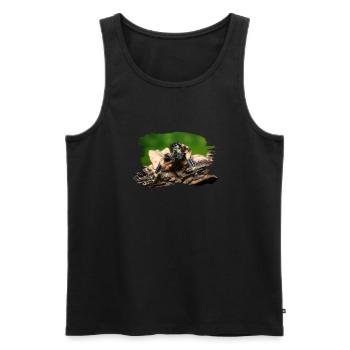 phidippus otiosus jumping spider, spring spinne - Men's Premium Organic Tank Top - black - Front - AI Model Male 178 light (178cm)