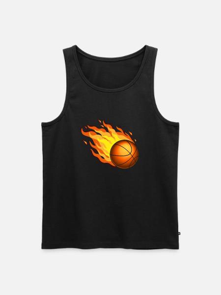 Burning Basketball - Men's Premium Organic Tank Top - black