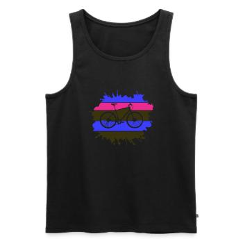 Bicycle Wheel Blobs - Men's Premium Organic Tank Top - black - Front - AI Model Male 178 light (178cm)