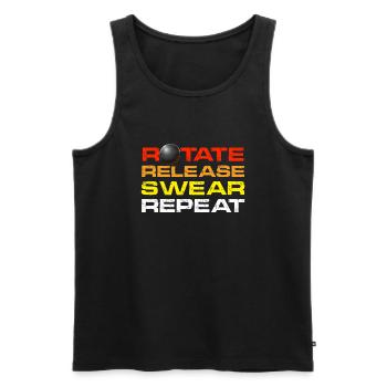 rotate release swear repeat Design for a shot put - Men's Premium Organic Tank Top - black - Front - AI Model Male 178 light (178cm)