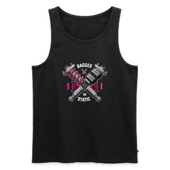 Bagged vs Static - Männer Premium Bio Tank Top - Schwarz - Vorne - Michal (187cm)