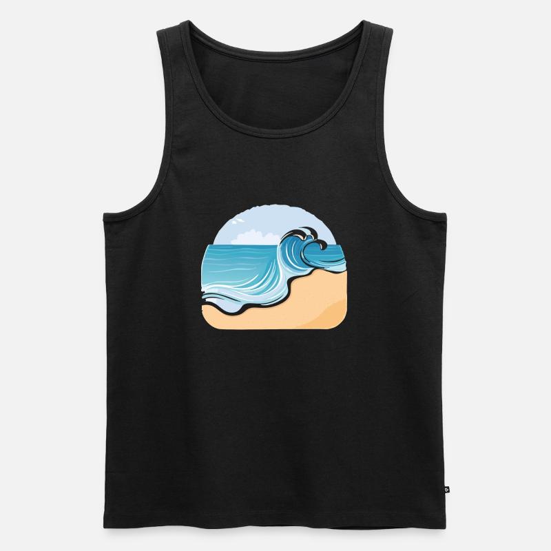 Plage de sable - Débardeur bio Premium Homme - noir