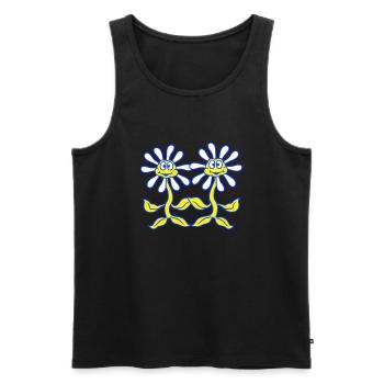 Two Flowers Team Friends Couple 2 Holding Hands - Men's Premium Organic Tank Top - black - Front - Michal (187cm)