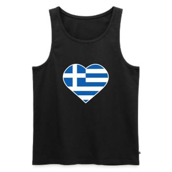 I love Greece - Men's Premium Organic Tank Top - black - Front - Michal (187cm)