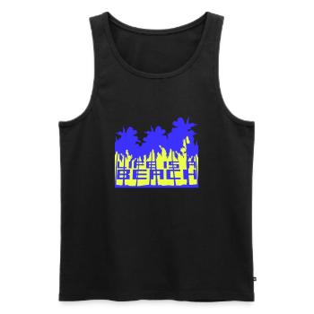 Life is a Beach Saying - Men's Premium Organic Tank Top - black - Front - Michal (187cm)