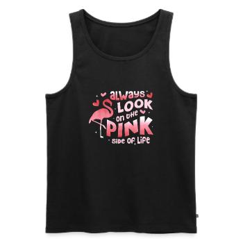 Always Look On The Pink Side Of Life Pink Bird Fla - Men's Premium Organic Tank Top - black - Front - AI Model Male 178 light (178cm)
