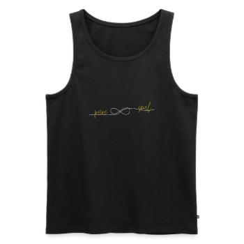 PureSoul Lying Eighth Gold White - Men's Premium Organic Tank Top - black - Front - Michal (187cm)