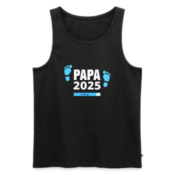 Papa 2025 Loading - Geschenk für werdende Väter - Männer Premium Bio Tank Top - Schwarz - Vorne - AI Model Male 178 light (178cm)