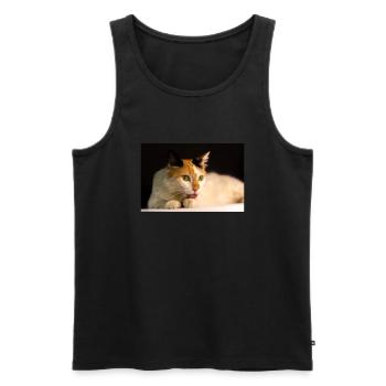 Die Katze - Männer Premium Bio Tank Top - Schwarz - Vorne - AI Model Male 178 light (178cm)