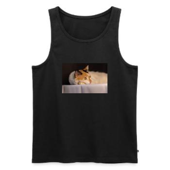 Die Katze - Männer Premium Bio Tank Top - Schwarz - Vorne - AI Model Male 178 light (178cm)
