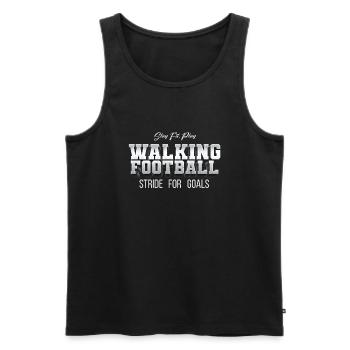 Stride For Goals - Walking Football - Men's Premium Organic Tank Top - black - Front - Michal (187cm)