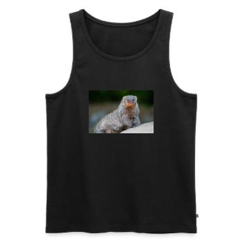 Gebänderte Mungo, Zebra, Mungo, Zebramanguste - Männer Premium Bio Tank Top - Schwarz - Vorne - AI Model Male 178 light (178cm)