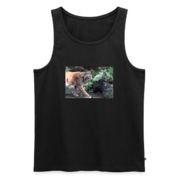 Eurasischer Luchs oder Nördlicher Luchs - Männer Premium Bio Tank Top - Schwarz - Vorne - AI Model Male 178 light (178cm)
