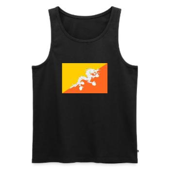 Bhutan - Men's Premium Organic Tank Top - black - Front - AI Model Male 178 light (178cm)