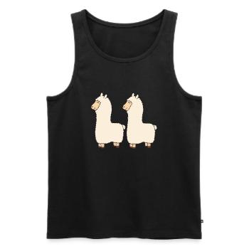 Lama Double Pack - Men's Premium Organic Tank Top - black - Front - AI Model Male 178 light (178cm)