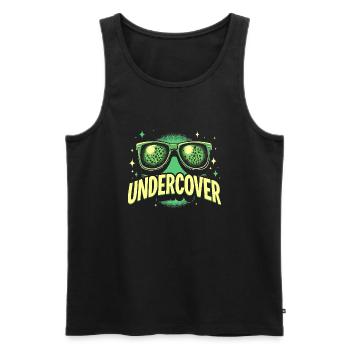 Funny Sunglasses and Undercover Speech Costume - Men's Premium Organic Tank Top - black - Front - AI Model Male 178 light (178cm)