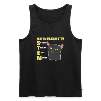 , je suis majeur dans les STEM et je souffre à travers chaque - Débardeur bio Premium Homme - noir - Devant - AI Model Male 178 light (178cm)