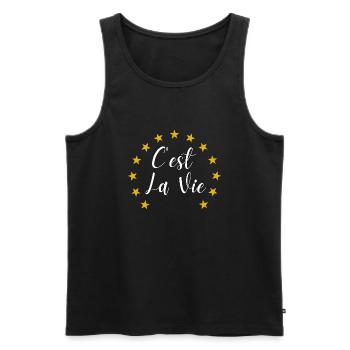 C'est La Vie Eurovision 2025 - Men's Premium Organic Tank Top - black - Front - AI Model Male 178 light (178cm)