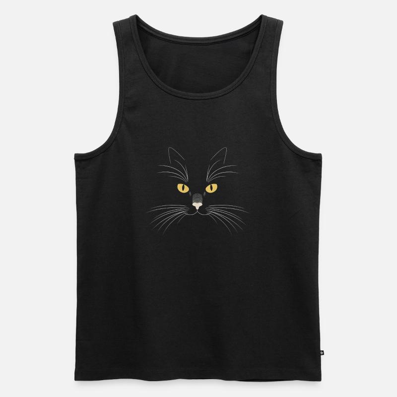 Schwarze Katze - Männer Premium Bio Tank Top - Schwarz