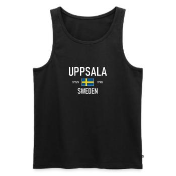 Uppsala - Sweden - Sverige - Flag Coordinates - Men's Premium Organic Tank Top - black - Front - AI Model Male 178 light (178cm)