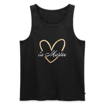 The Bride Golden Heart Glitter - Men's Premium Organic Tank Top - black - Front - AI Model Male 178 light (178cm)