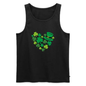 Herzförmiges Kleeblatt zum St. Patrick Tag - Männer Premium Bio Tank Top - Schwarz - Vorne - AI Model Male 178 light (178cm)