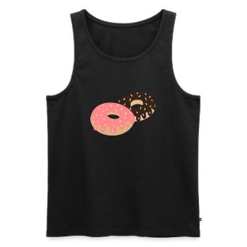 Schokoladen-Donuts - Männer Premium Bio Tank Top - Schwarz - Vorne - Michal (187cm)