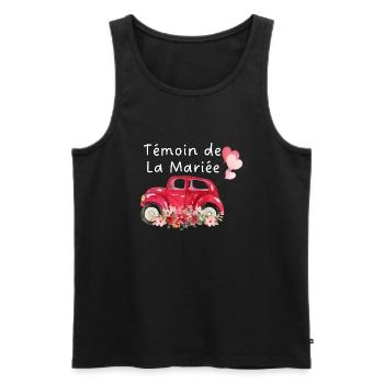 Trauzeuge der Braut Auto Blumige Braut - Männer Premium Bio Tank Top - Schwarz - Vorne - AI Model Male 178 light (178cm)