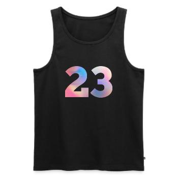 Colorful Number 23 - Men's Premium Organic Tank Top - black - Front - AI Model Male 178 light (178cm)
