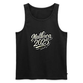 Mallorca 2025 - Männer Premium Bio Tank Top - Schwarz - Vorne - AI Model Male 178 light (178cm)