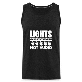 Lights Not Audio Stage Crew Design - Men's Premium Organic Tank Top - charcoal grey - Front - Alexander (188cm)