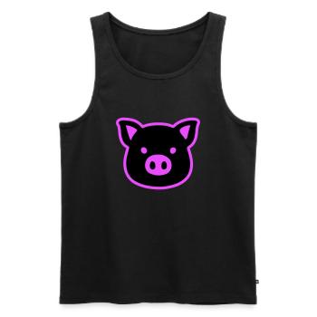 Pig Head Sow - Men's Premium Organic Tank Top - black - Front - AI Model Male 178 light (178cm)