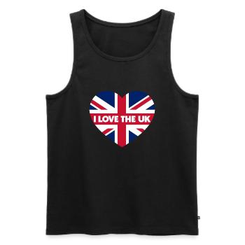 I LOVE THE UK - Men's Premium Organic Tank Top - black - Front - Michal (187cm)
